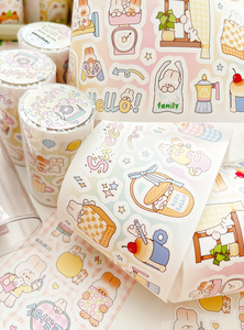 现/汤圆肉多多新款贴纸卷手帐胶带 切膜贴纸卷兔兔小物今日份可爱