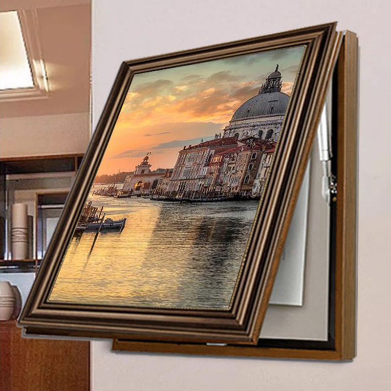 高档竖版电表箱电表箱装饰画美式