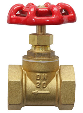 黄铜截止阀DN20螺纹连接红色手柄管道开关阀门