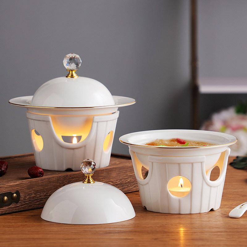 燕窝鱼翅小米辽参盅糖水甜品碗酒店餐具带盖加热保温一位翅盅连炉