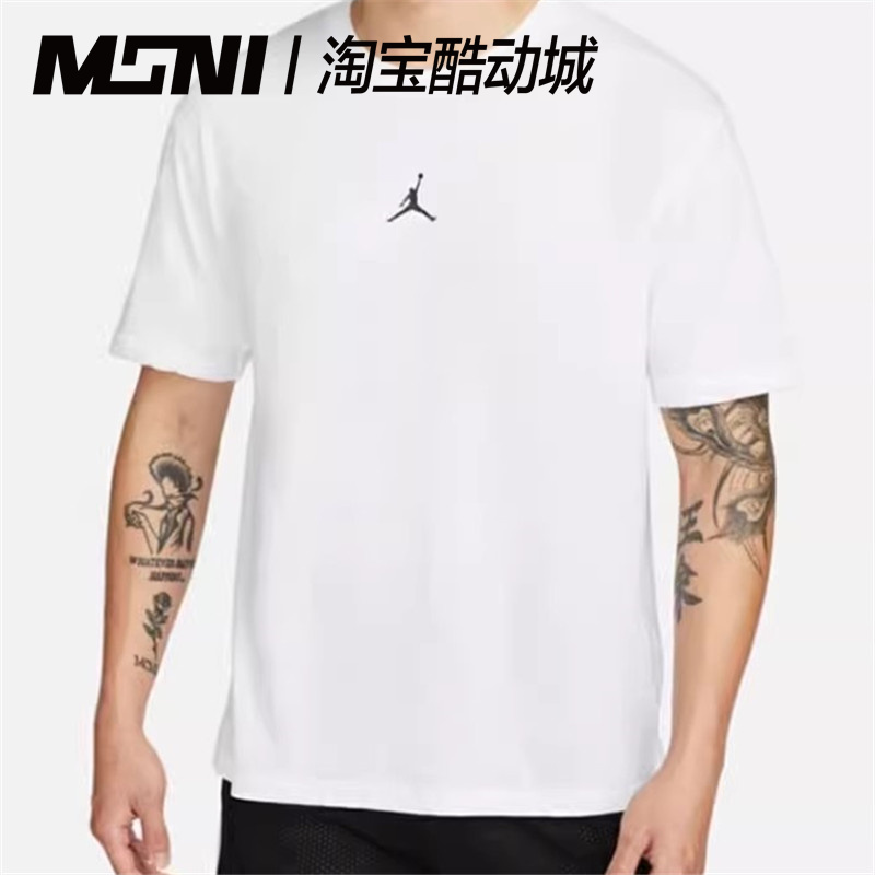 Nike/耐克 Jordan男女白圆领透气速干运动休闲短袖T恤DH8922-100