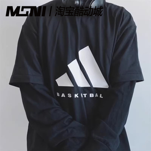 T恤IK0001 Adidas阿迪達(dá)斯2023BASKETBALL黑白男女運(yùn)動(dòng)短袖 IA3448