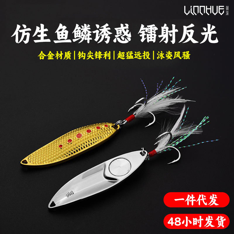 穗子跨境水蛭进化版/红条天眼/鱼鳞水蛭路亚亮片Alloy路亚饵Spoon