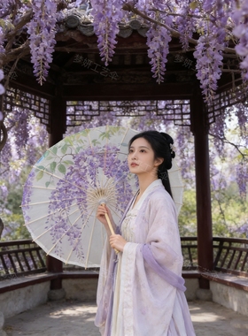紫藤花油纸伞古风汉服拍照道具伞景区打卡神器汉服伞古风伞