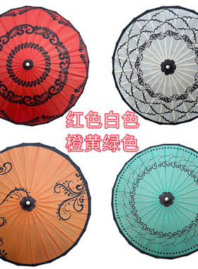 新款白色泰国云南傣族东南亚油纸伞装饰品工艺品手工制作男女包邮