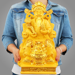 金财神爷摆件招财供奉神像佛像2025新款 饰客厅店铺乔迁开业礼物 装