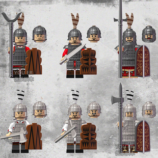 中国古代汉朝积木人仔士兵刘邦项羽楚汉争霸第三方中古战士积木人