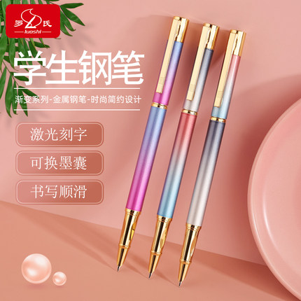 罗氏小学生练字暗尖钢笔可换墨囊
