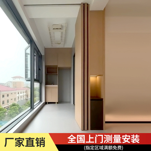 定制折叠门双阳台隔断实木门隔断复古推拉门烤漆门阳台移门吊轨门
