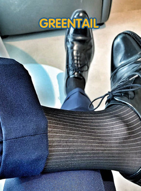 商务绅士 正装男士 条纹 中筒男丝袜 一双装