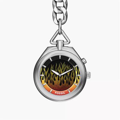 代购美国代购Fossil化石BigTic复刻Y2K火焰双显多用怀表项链限量