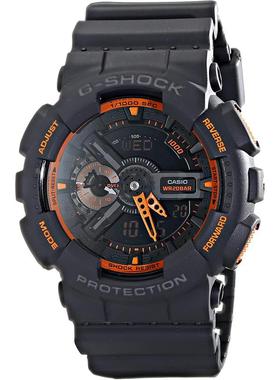 代购卡西欧男士腕表计时夜光闹钟测速树脂防水黑色橙色运动户外