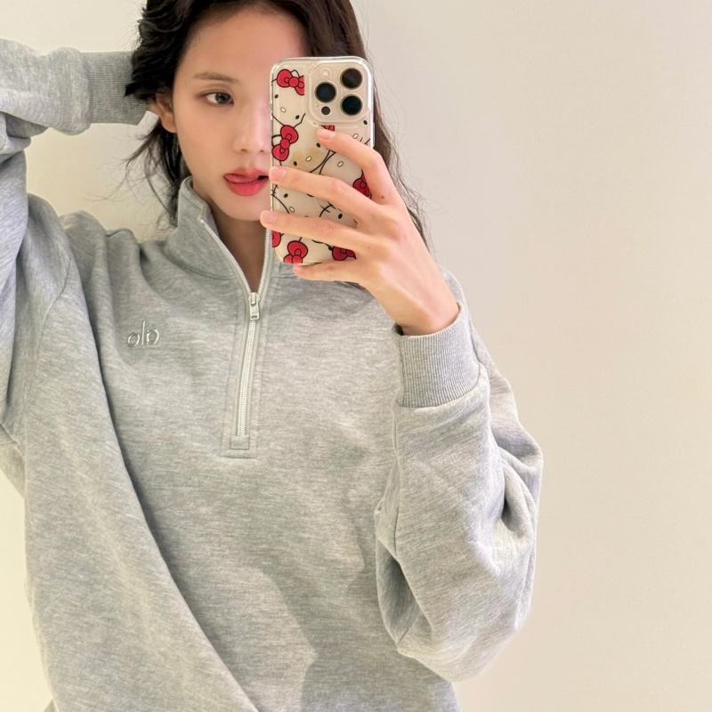 代购Alo Accolade 金智秀JISOO同款拉链套头卫衣男女宽松舒适202