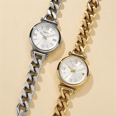 代购代购Fossil化石手表女表Carlie三针不锈钢休闲腕表28mm复古