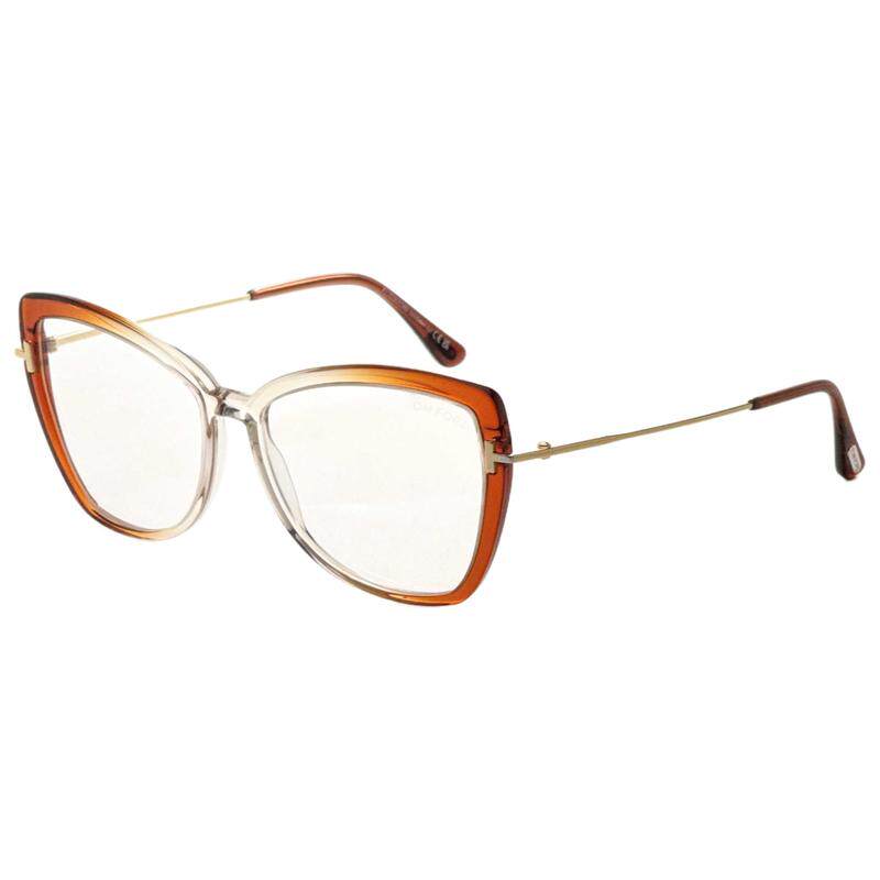 代购Tom Ford汤姆福特女士眼镜架蝴蝶框橙色塑料材质透明镜片