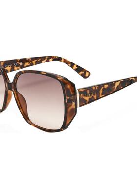 代购GUESS女士太阳镜防紫外线渐变镜片遮光抗强光豹纹蝴蝶形