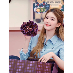 赵露思同款 大肠发圈高端扎发头绳头饰女 许我耀眼许妍格纹经典