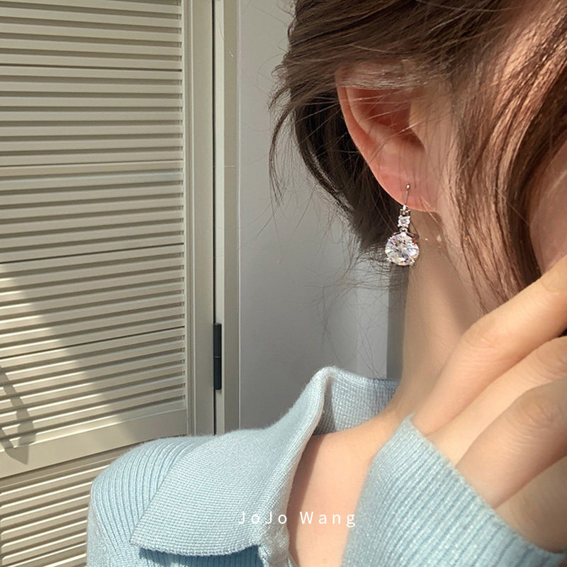 极简宝石~闪钻超美925银针防过敏小众百搭耳钉百搭氛围耳饰品耳环