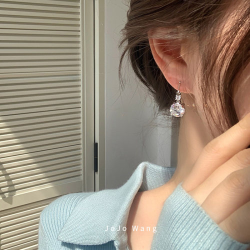 极简宝石~闪钻超美925银针防过敏小众百搭耳钉百搭氛围耳饰品耳环