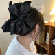 大蝴蝶结很显头 缎面黑色发抓鲨鱼夹女发夹后脑勺量多发卡抓夹ins