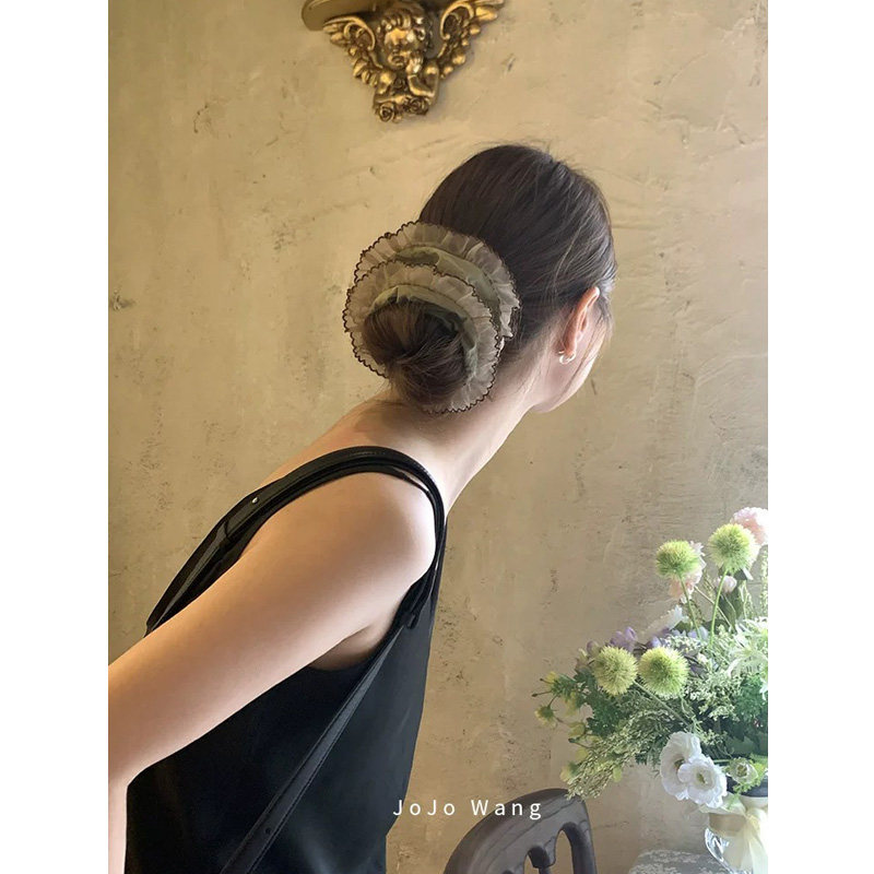 牛油果绿~慕斯气质大肠发圈女扎头发饰高级感洋气韩国时尚头绳