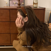 中古感 金扣复古丝绒发箍女外出洗脸简约发卡韩国头箍发饰头饰