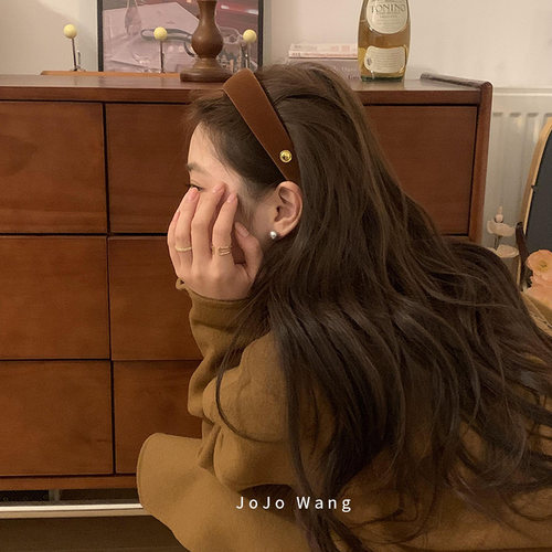 中古感~金扣复古丝绒发箍发饰