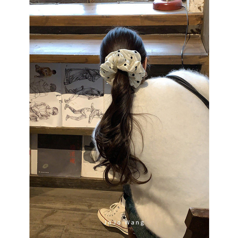 这个质感超绝!珠光点点气质大肠发圈女扎头发饰洋气韩国时尚头绳