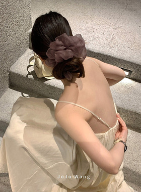 超大只的好看紫~欧根纱大发圈女