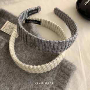 好miu啊 针织纹理高级感发箍女外出洗脸简约发卡韩国头箍发饰头饰