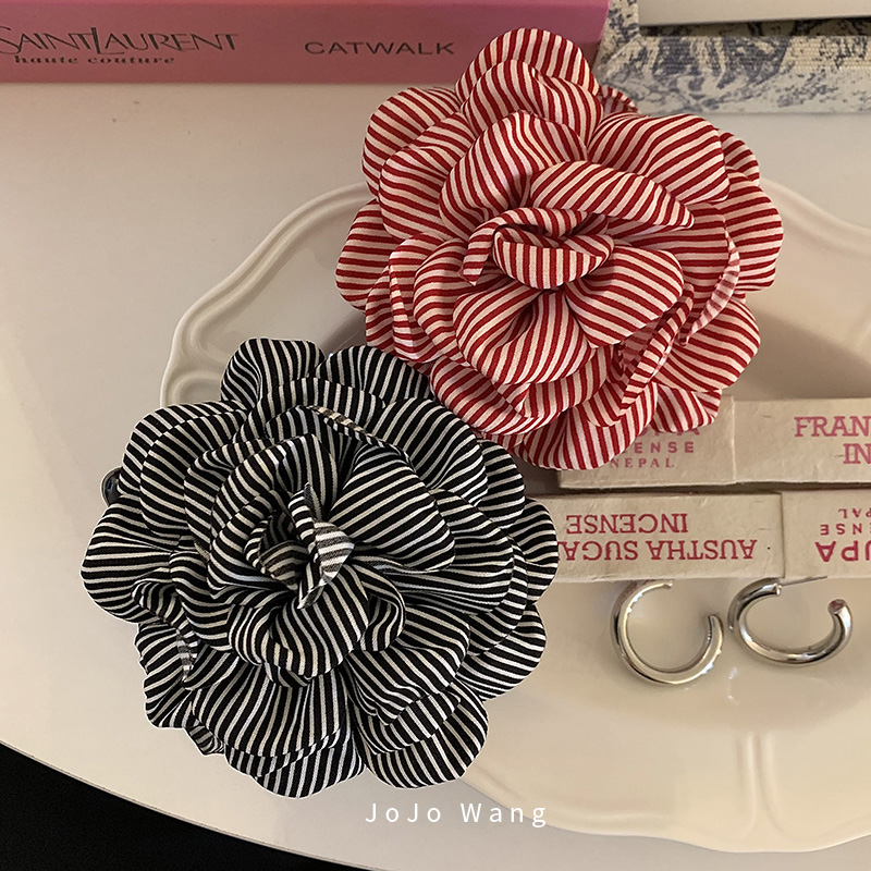 纯粹条纹~双面香蕉夹哦简约高级发夹马尾夹竖夹韩国发饰头饰ins