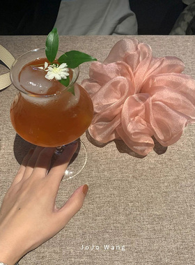 夏日蜜桃~欧根纱大号气质发圈女