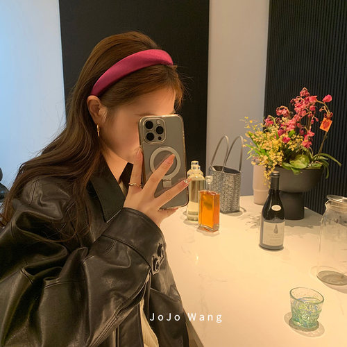 欧尼的穿搭发箍呀~纯色宽发卡女