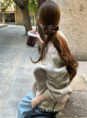 金棕大小姐~缎面闪钻气质发圈女