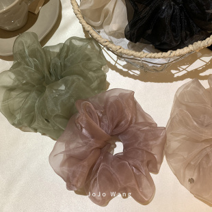 头绳 气质大肠发圈女扎头发饰高级洋气韩国时尚 关于欧根纱 质感