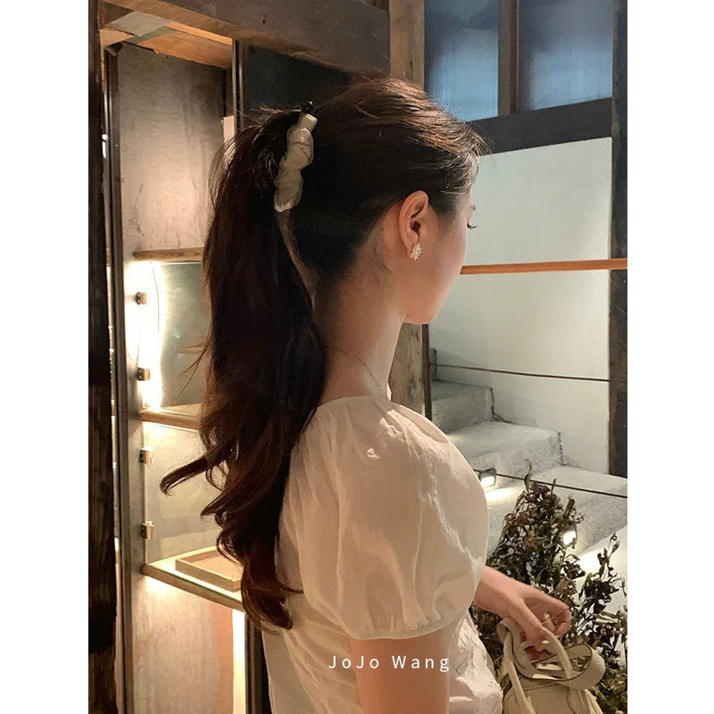 轻氧妹妹~欧根纱竖夹马尾夹发抓高级发夹香蕉夹气质韩国发饰头饰