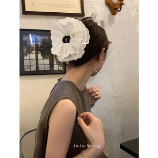 温柔与力量~两用精致剪裁蕾丝发圈抓夹简约发抓头饰发饰高级感