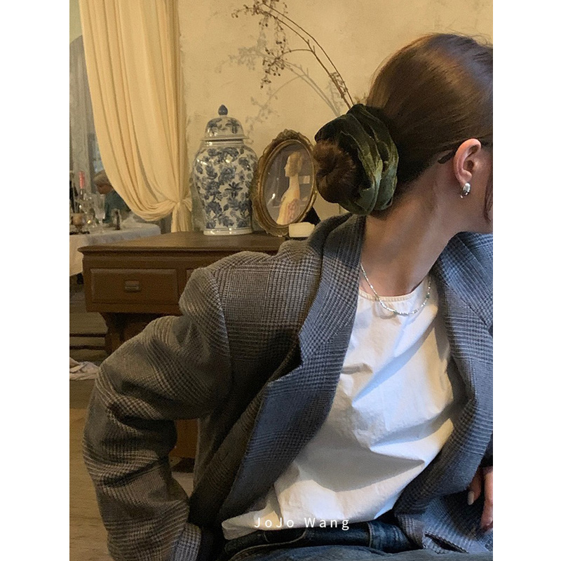 好气质的油画绿~丝绒大肠圈发圈