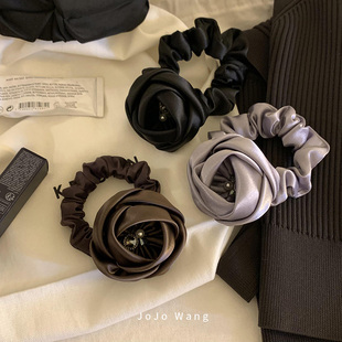 花型巨美 头绳 高级感缎面超气质花朵发圈女扎头发饰洋气韩国时尚