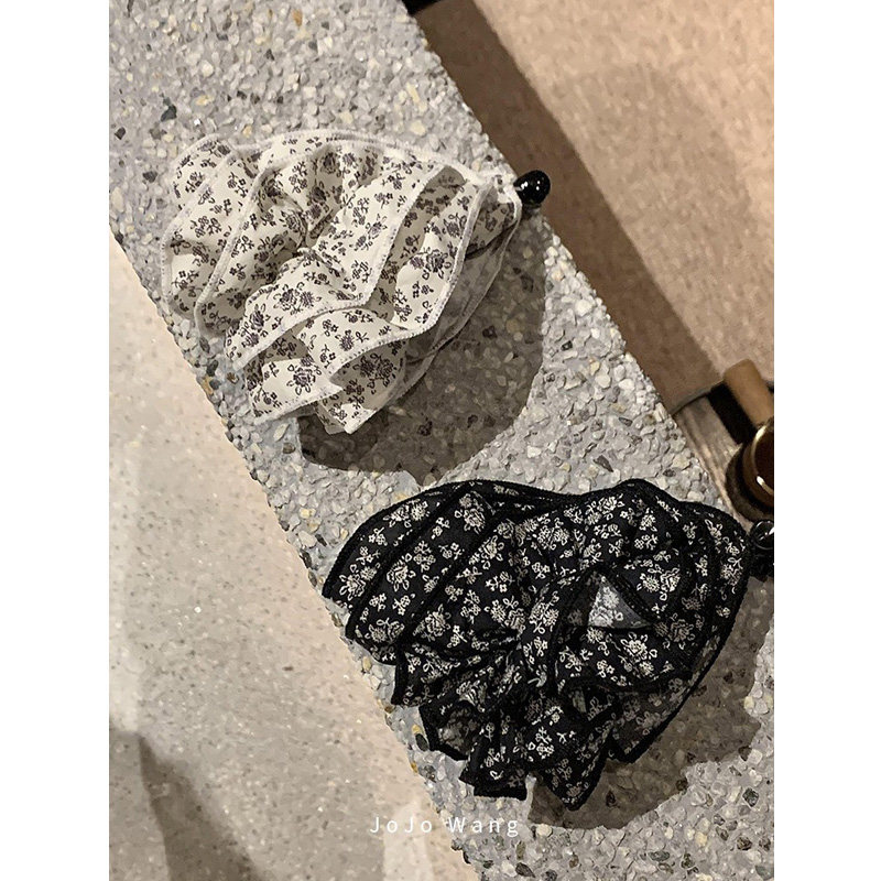 又是一款好用的竖夹~南韩碎花马尾夹香蕉夹抓夹简约发抓发饰头饰