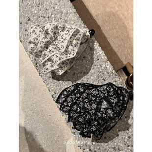 又是一款好用的竖夹~南韩碎花马尾夹香蕉夹抓夹简约发抓发饰头饰