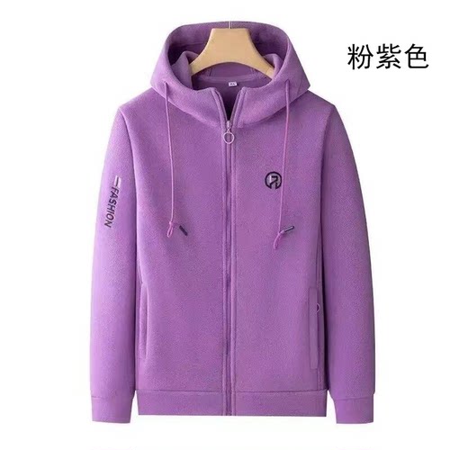 摇粒绒外套女士连帽款抓绒衣