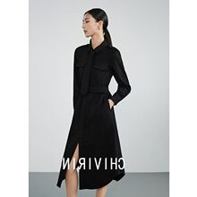 无恙 新品长袖秋冬季穿2025翻领字裙连衣裙名媛衬衫显瘦高级感a叠