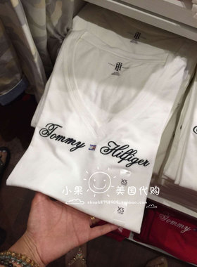 现货美国直购Tommy Hilfiger女士圆领/V领图案印花休闲T恤