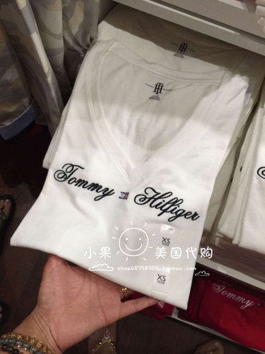 现货美国直购Tommy Hilfiger女士圆领/V领图案印花休闲T恤