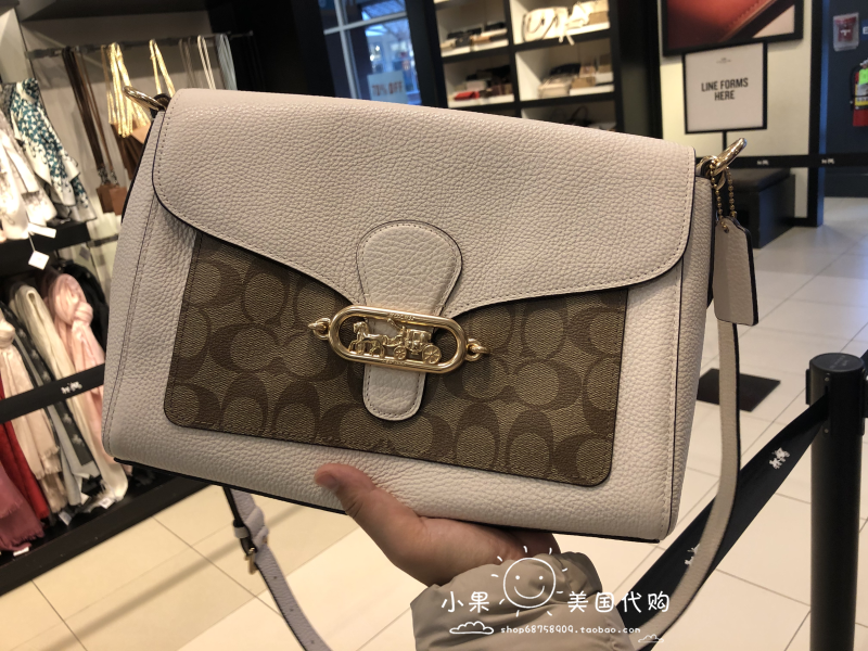 现货美国直购coach蔻驰大号Elle马车标翻盖酒神包手提单肩斜挎包