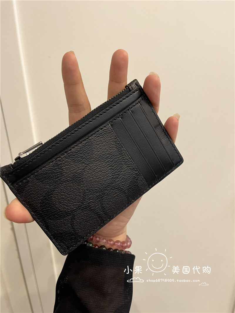 现货美国直购coach蔻驰男士欧美风长款拉链卡包名片包卡夹零钱包