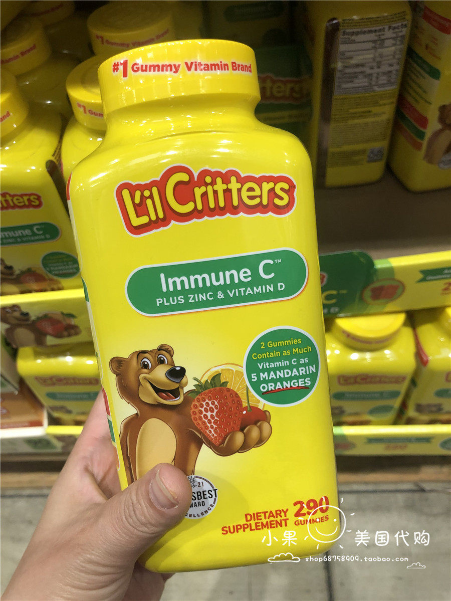 现货美国直购 L&rsquo;il Critters小熊维生素C儿童水果味软糖290粒