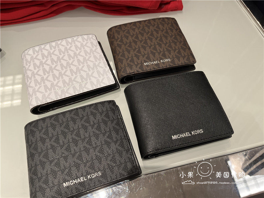 上海现货美国直购Michael Kors 男士休闲时尚对折短钱包卡包