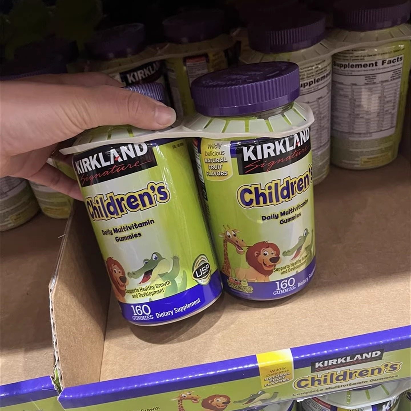 现货美国直购Kirkland科克兰儿童水果复合维生素矿物质软糖160粒
